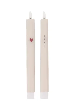 ZUSSS set van 2 ledkaarsen love/hart