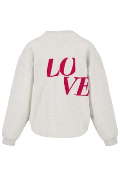 ZUSSS sweater met tekst grijs melee