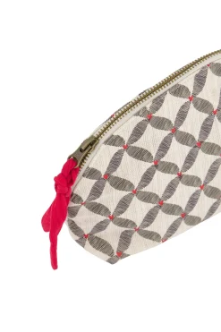 ZUSSS toilettas print antracietgrijs/roze rood
