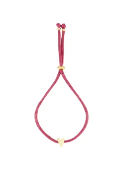 ZUSSS touwarmbandje hartje roze rood