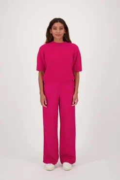 ZUSSS trui met boothals roze rood