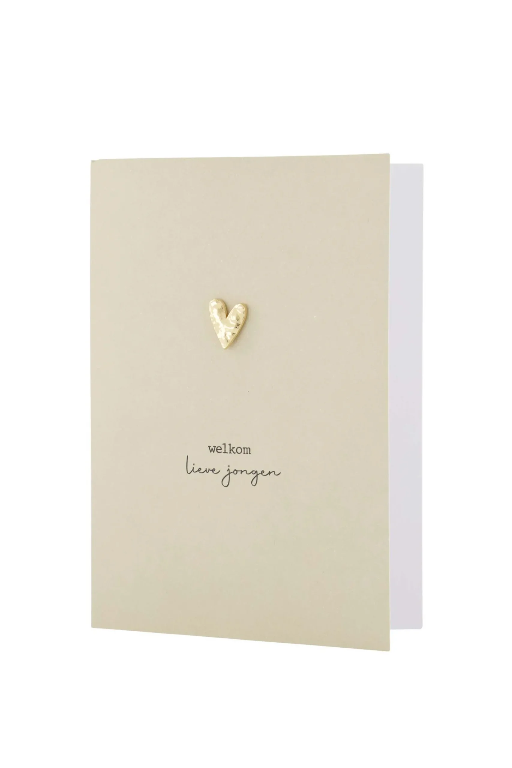 ZUSSS wenskaart met broche welkom lieve jongen