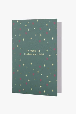 ZUSSS wenskaart met gouden envelop liefde & licht