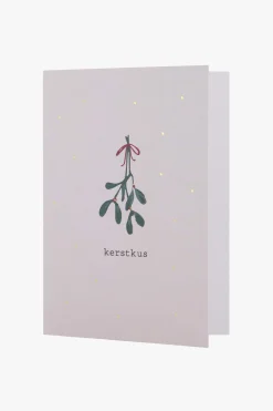 ZUSSS wenskaart met gouden envelop kerstkus