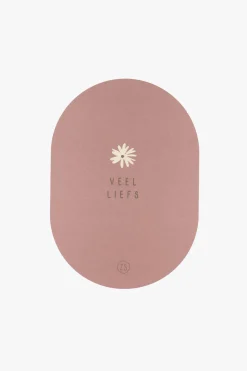 ZUSSS wenskaart ovaal veel liefs terra roze